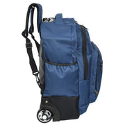 Backpack On Wheels Cabin Size Multi-use Travel Rucksack Laptop Bag Tram Navy