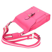 Real Leather Crossbody Bag Women's Casual Style Messenger Xela Pink 4