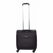 4 Wheel Pilot Case Multiple Compartments Cabin Size Travel Trolley Bag Kite Black-8