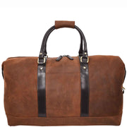 Vintage Brown Leather Holdall Distressed Texture Duffle Weekend Travel Bag Atlas-6