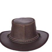 Genuine Leather Australian Bush Hat Removable Chin Strap Cowboy Style Nashville Brown-2