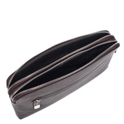 Mens Leather Clutch Bag Mobile Pouch Travel Wrist Bag Purse Handbag A607 Brown