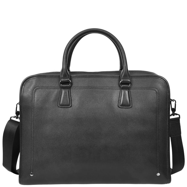 Real Leather Briefcase Multi Pockets Laptop Case Business Office Bag AG5A Black-10