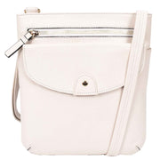 Womens Leather Crossbody Sling Bag Multi Pockets Messenger Skye White 5