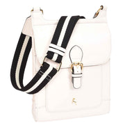 Real Leather Crossbody Bag Women's Casual Style Messenger Xela White 5