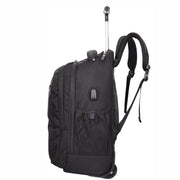 Rolling Backpack for Travel Cabin Size Multi-use Rucksack Laptop Bag Black A214