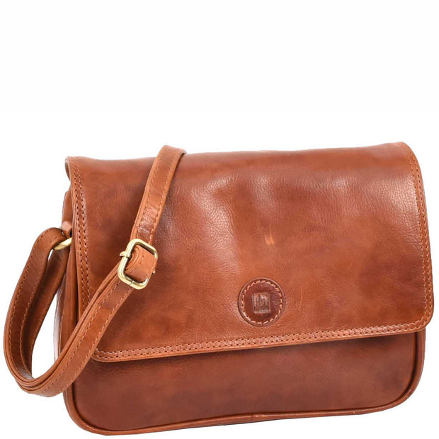 Leather Crossbody Bag Classic Casual Multi Pockets Organiser A202 Cognac 4