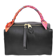 Women's Faux Leather Handbag Cross Body Casual Fashion Barrel Bag A890 Black-4