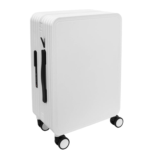 Cabin Size Suitcase 4 Wheels Hard Shell USB Port TSA Lock Travel Luggage Savant White-5