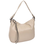 Womens Leather Hobo Handbag Soft Large Multi Straps Zipper Shoulder Bag A202 Taupe-9