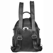 Women's Genuine Leather Backpack Multiple Pockets Casual Fashion Rucksack A618 Black-2