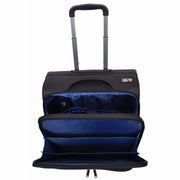 4 Wheel Pilot Case Multi Pockets For Laptop Documents Business Travel Bag Shuttle Black-5