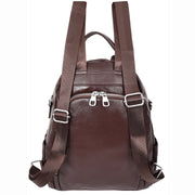 Women's Genuine Leather Backpack Multiple Pockets Casual Fashion Rucksack A618 Brown-6