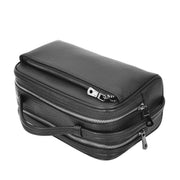 Full Grain Leather Wash Bag Toiletry Shaving Kit Cosmetics Travel Pouch AYD6 Black-7