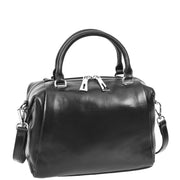 Women Real Leather Handbag Small Casual Outgoing Style Grab Handles A393 Black-1