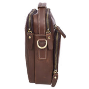 Mens Leather Messenger Bag Travel Crossbody Satchel Side Bag AD601 Brown Hunter-4