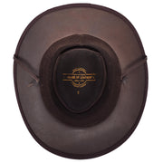 Genuine Leather Australian Bush Hat Removable Chin Strap Cowboy Style Nashville Brown-5