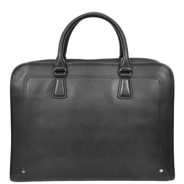 Real Leather Briefcase Multi Pockets Laptop Case Business Office Bag AG5A Black-4