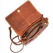 Leather Crossbody Bag Classic Casual Multi Pockets Organiser A202 Cognac 6