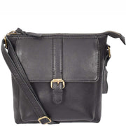 Ladies Leather Cross Body Shoulder Handbag A576 Black 6