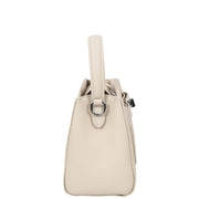 Womens Real Leather Top Handle Handbag Casual Outgoing Small Tote Bag A181 Off White-3