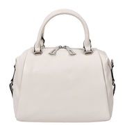 Women Real Leather Handbag Small Casual Outgoing Style Grab Handles A393 Off White-5