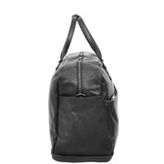 Genuine Leather Holdall Travel Duffle Cabin Size Weekend Bag A061 Black-3