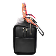 Women's Faux Leather Handbag Cross Body Casual Fashion Barrel Bag A890 Black-3