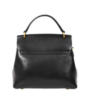 Womens Real Leather Handbag Small Evening Outgoing Fashion Tote Bag A776 Black-2