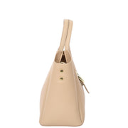 Womens Leather-Look Handbag Casual Basket Shape Small Fashion Tote Bag AH181 Beige-3