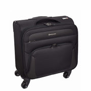 4 Wheel Pilot Case Multi Pockets For Laptop Documents Business Travel Bag Shuttle Black-67