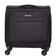 4 Wheel Pilot Case Multiple Compartments Cabin Size Travel Trolley Bag Kite Black-7