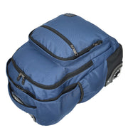 Backpack On Wheels Cabin Size Multi-use Travel Rucksack Laptop Bag Tram Navy