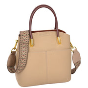 Womens Exquisite Leather Small Tote Smart Casual Fashion Crossbody Bag Allure Beige-8