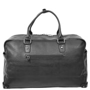 Genuine Leather Holdall Travel Duffle Cabin Size Weekend Bag A061 Black-2