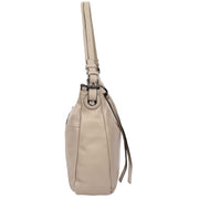 Womens Leather Hobo Handbag Soft Large Multi Straps Zipper Shoulder Bag A202 Taupe-3