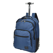 Backpack On Wheels Cabin Size Multi-use Travel Rucksack Laptop Bag Tram Navy