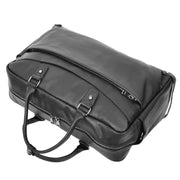 Genuine Leather Holdall Travel Duffle Cabin Size Weekend Bag A061 Black-7