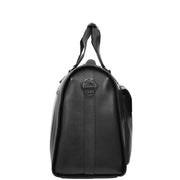 Full Leather Holdall Weekend Travel Duffel Bag for Men, Women AL07 Black-3