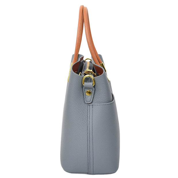 Womens Exquisite Leather Small Tote Smart Casual Fashion Crossbody Bag Allure Sky Blue-3