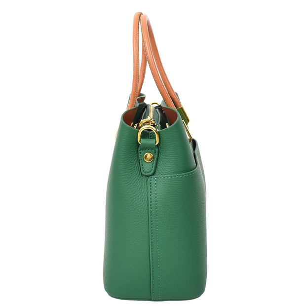 Womens Exquisite Leather Small Tote Smart Casual Fashion Crossbody Bag Allure Green-3