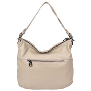 Womens Leather Hobo Handbag Soft Large Multi Straps Zipper Shoulder Bag A202 Taupe-2