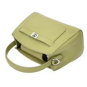 Womens Real Leather Top Handle Handbag Casual Outgoing Small Tote Bag A181 Olive-6