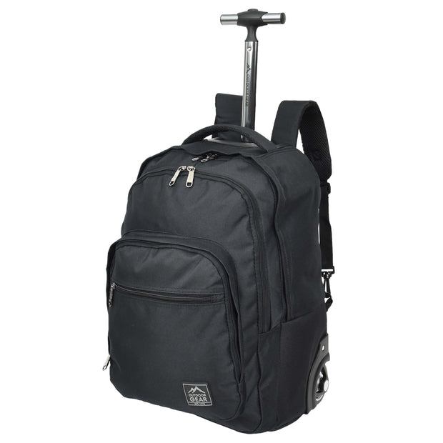 Backpack On Wheels Cabin Size Multi-use Travel Rucksack Laptop Bag Tram Black