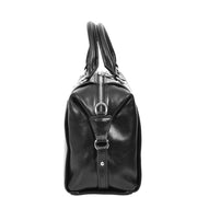 Women Real Leather Handbag Small Casual Outgoing Style Grab Handles A393 Black-3