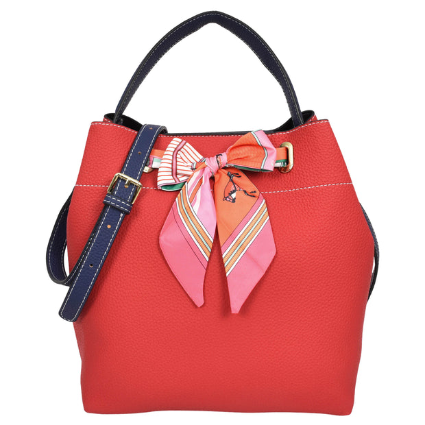 Women PU Leather Handbag Removable Pouch Fashion Crossbody Bag A862 Red-5