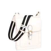 Real Leather Crossbody Bag Women's Casual Style Messenger Xela White 1