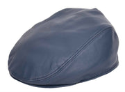 Genuine Navy Leather Flat Cap English Granddad Baker-boy Hat Arthur