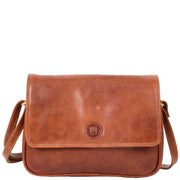 Leather Crossbody Bag Classic Casual Multi Pockets Organiser A202 Cognac 1