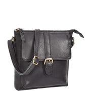 Ladies Leather Cross Body Shoulder Handbag A576 Black 1